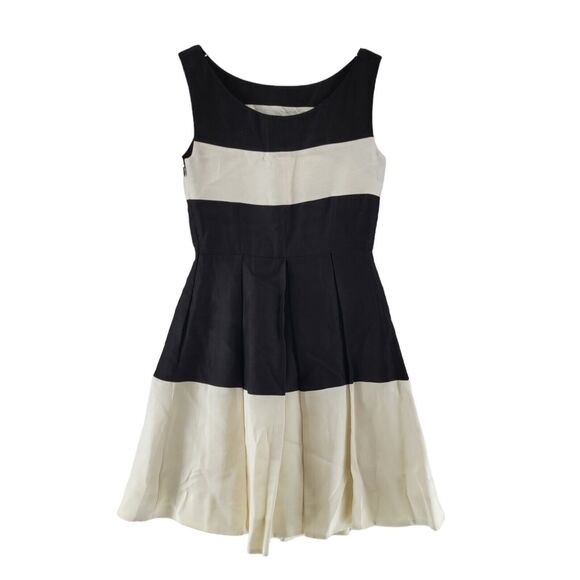 Kate Spade "Gayle Dress" Womens Size 2 Fit and Flare Sleeveless Black Cream NWT - Picture 3 of 10